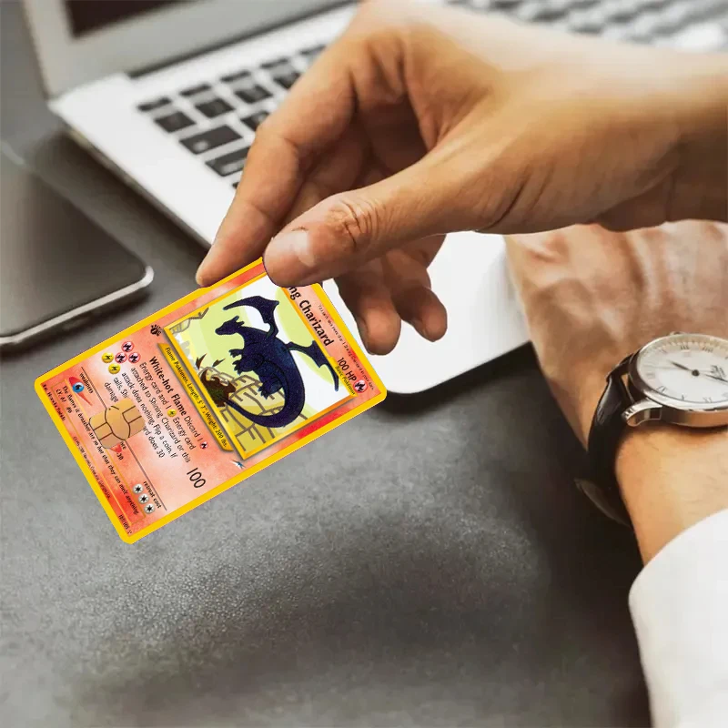 27 Options Available PTCG Charizard Credit Card Skin Sticker Anti-degaussing No Adhesive Residue for VISA Card Debit Card Anime