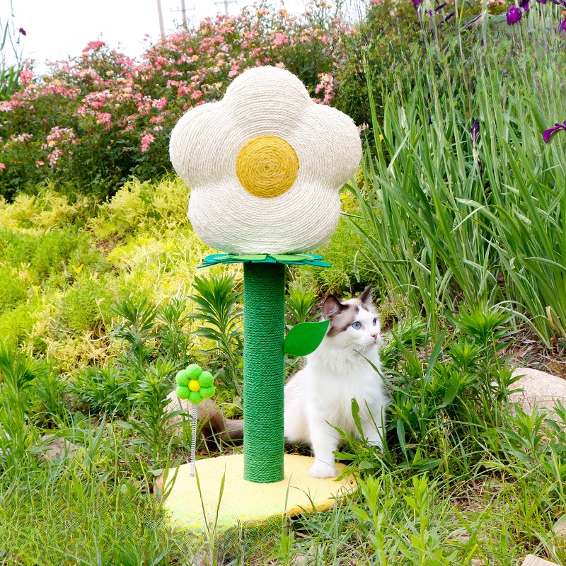 

Sisal Cat Scratching Post Cat Scratcher Stable Apartments Cat Tower Cats Toy Space Saving Flower Plant Cats Post Cats Furniture