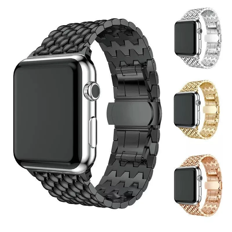 

Metal Strap for Apple Watch Ultra 9 8 7 6 5 4 SE Band 49mm 45mm 41mm 42mm 44mm Dragon Pattern Belt for iWatch 3 42mm 38m Correa