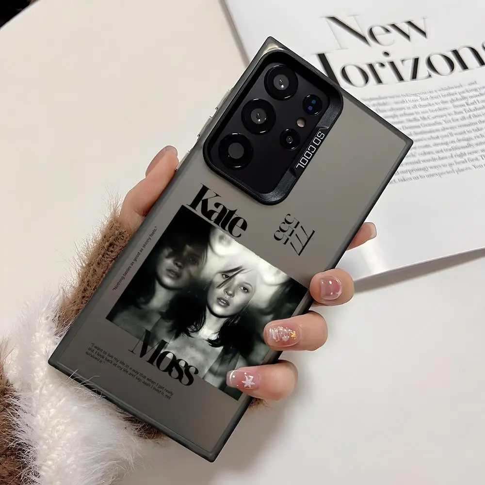 كيت M-Moss العصرية قضية الهاتف لسامسونج غالاكسي S25 حافة S24 S23 S22 S21 S20 الترا فوندا سيليكون الفضة جراب هاتف