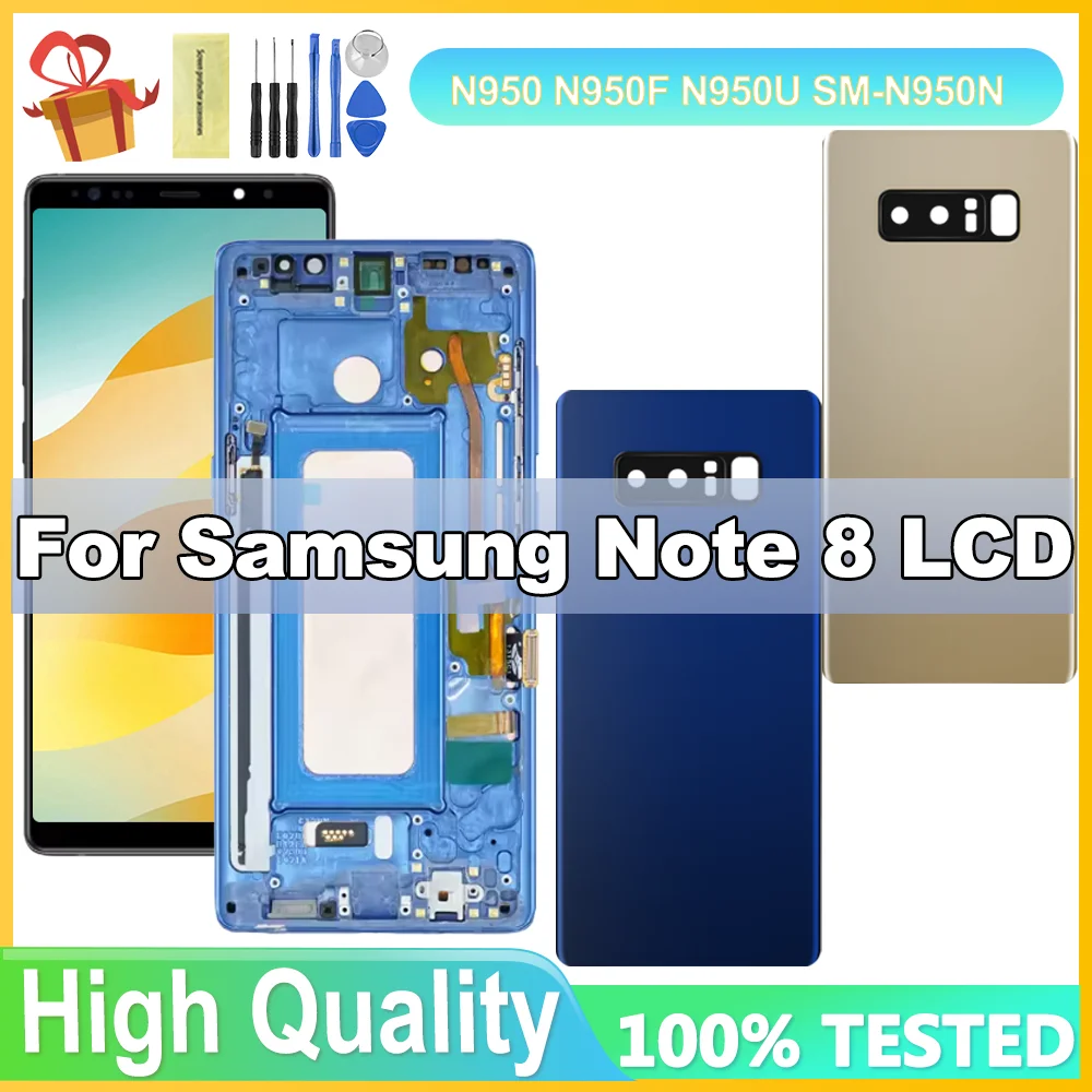 

For Samsung Note8 N950F N950U N950W N950FD LCD Display Touch Screen Digitizer Assembly Note 8 Display Screen With Frame