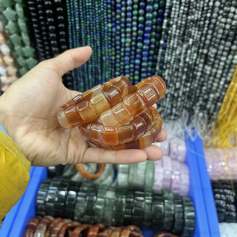 11x15mm Natural Agate Hand Steak Crystal Healing Fashion Jewelry  Bracelet Holiday Birthday Gift for Men and Women