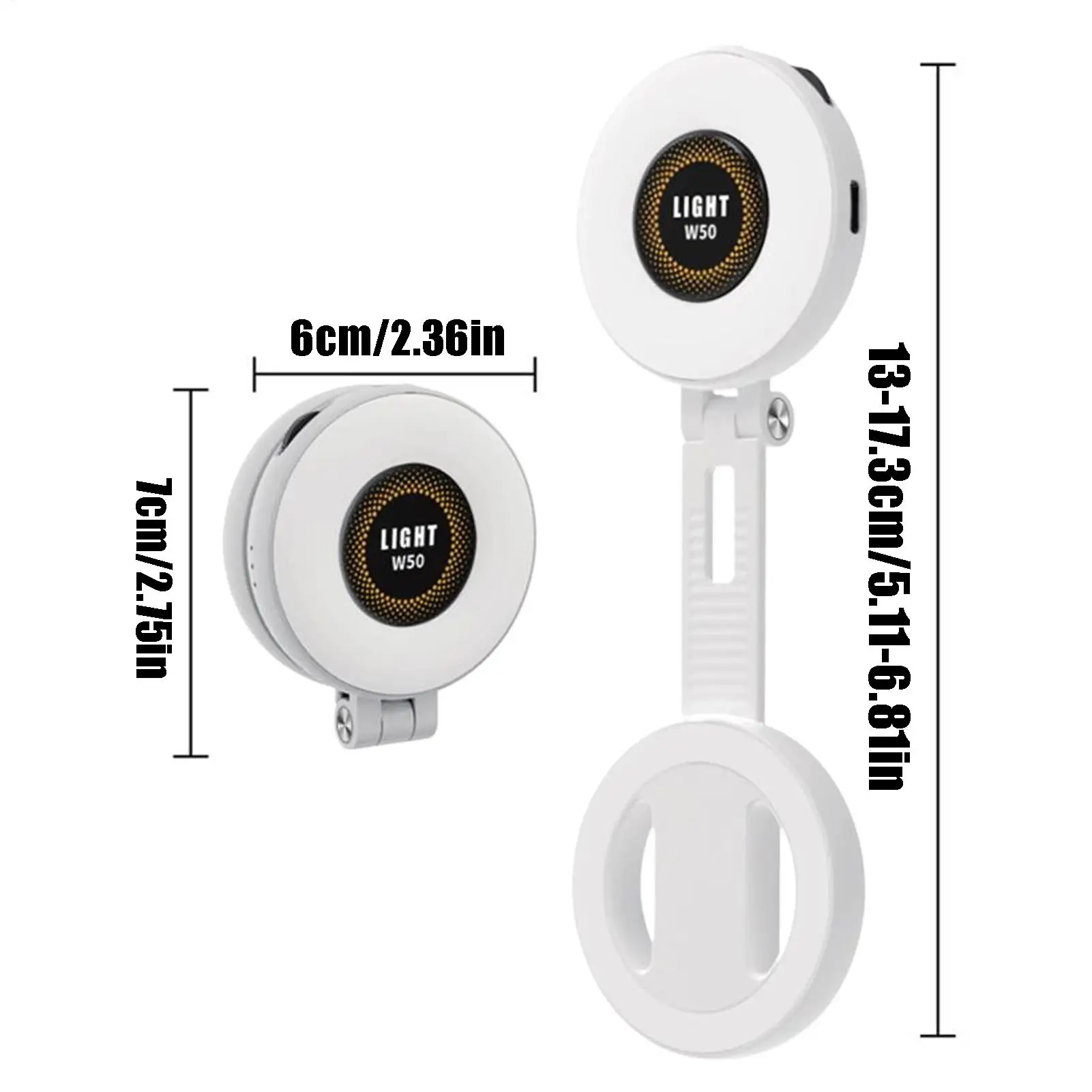 Luz magnética para selfie, 3 modos de iluminação suave, dobrável, magnética, beleza, selfie, telefones, para trabalho, fotografia, conteúdo de maquiagem