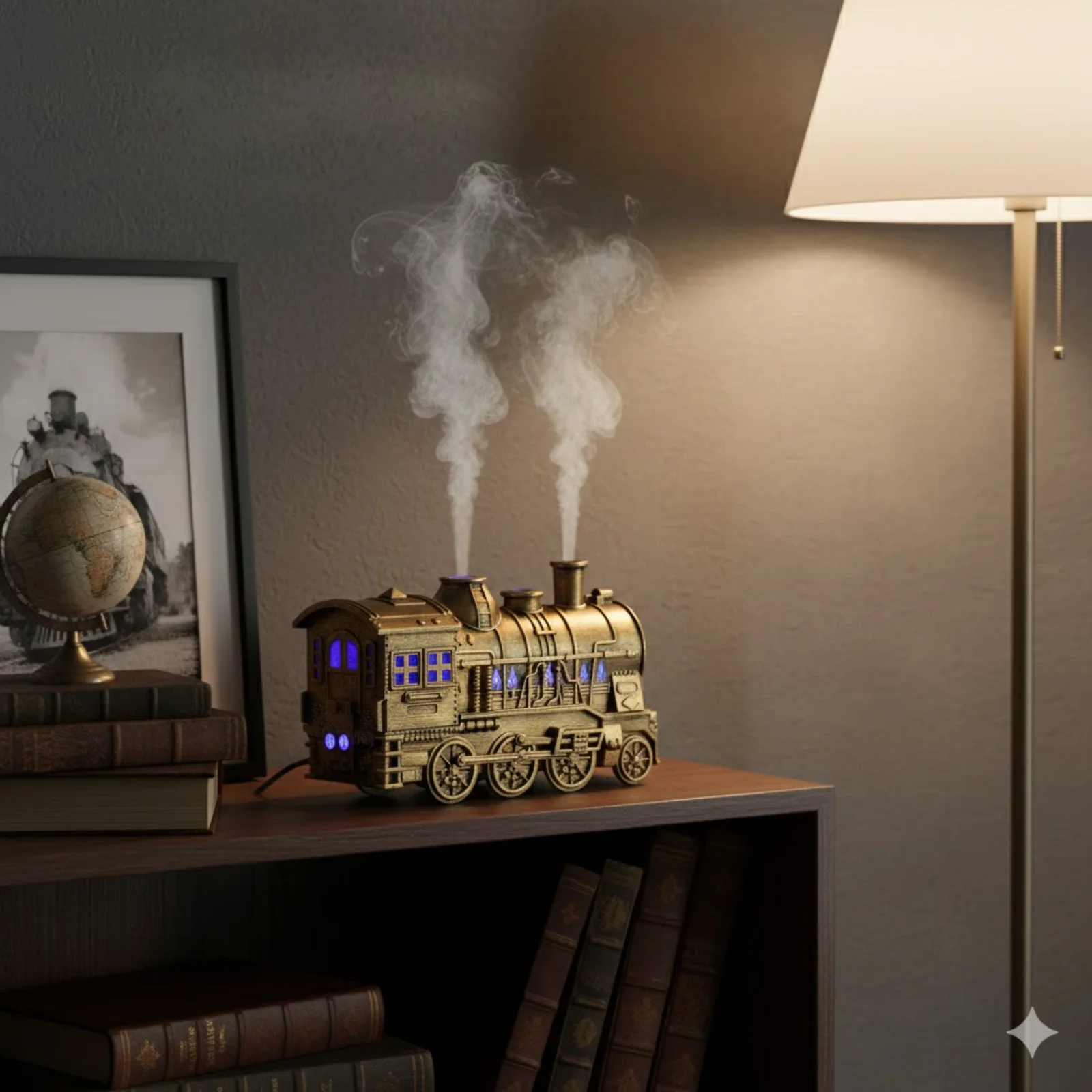 Aierwill Train Air Humidifier Essential Oil Small Train Diffusers Mist Maker Fragrance Essential Oil Aromatherapy Aroma Difusor