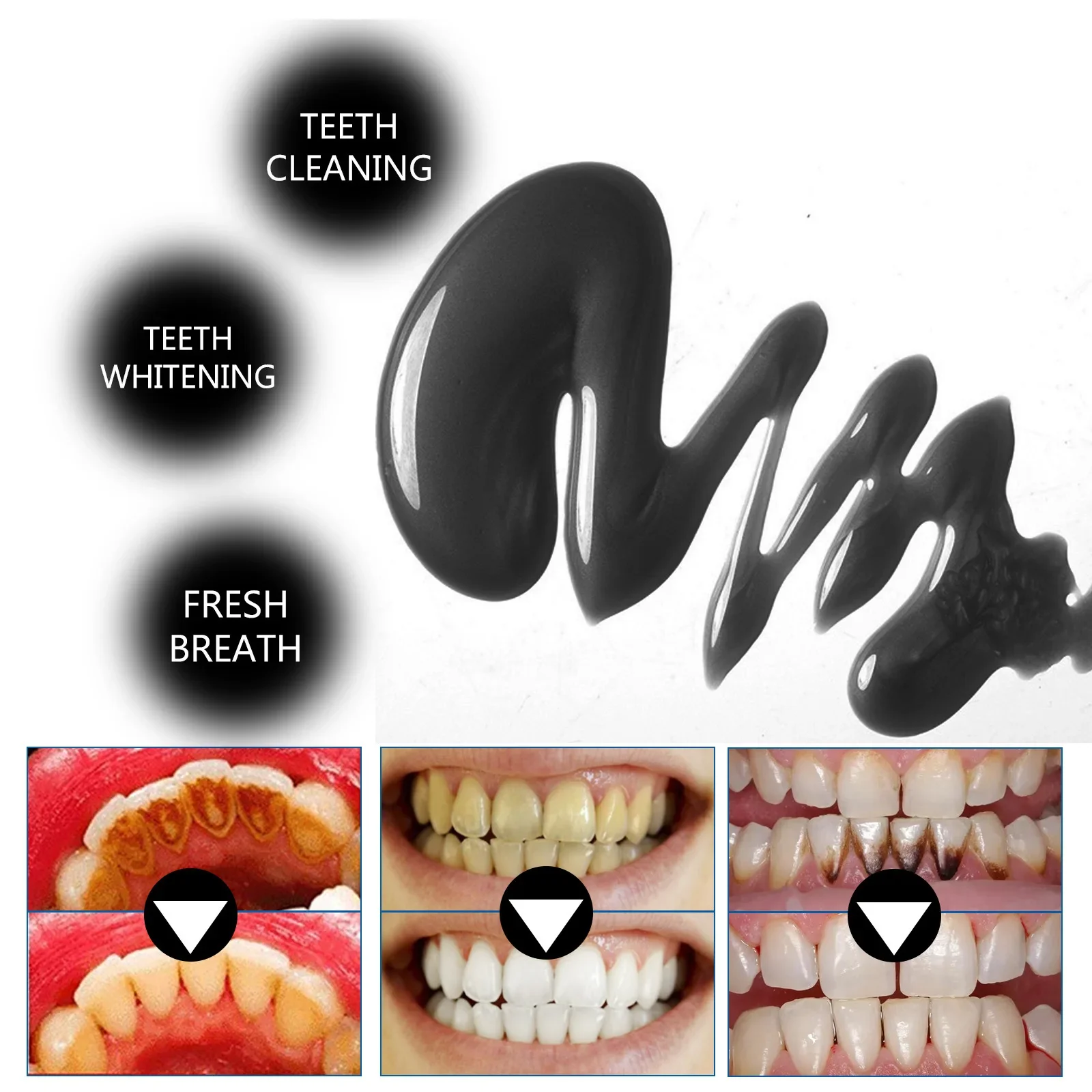 Sdotter New Bamboo Charcoal Whitening Teeth Toothpaste Black Oral Cleaning Stain Remove Yellow Teeth Brightening Dental Hygiene