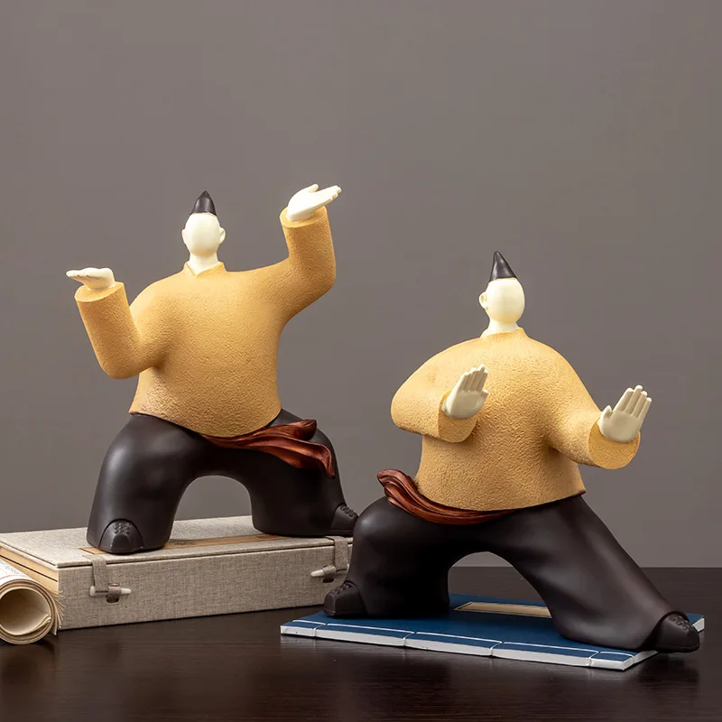 Creative New Chinese Style Abstract Tai Chi Master Desktop Ornament  Unique Office Home Decor Desk Accessories