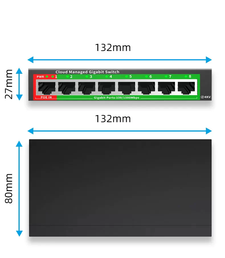 4-Port Gigabit APP Managed POE Switch 48V POE-IN Desktop 1000Mbps SFP Vlan Network Extender