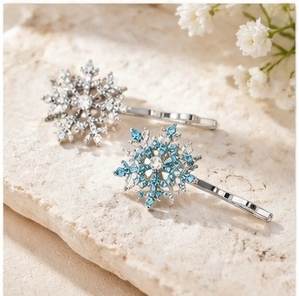 12Pcs Rhinestone Snowflake Hairpins Bridal Hair Clip Wedding Hair Accessories for Women Decorative Bobby Pins Graduation Gift