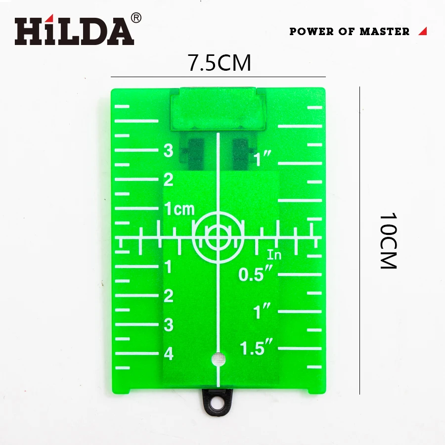 HILDA Laser Level Target Board Red/Green Line Beam Distance Plate Magnetic Inch/cm Leveling Board Tool Accessory