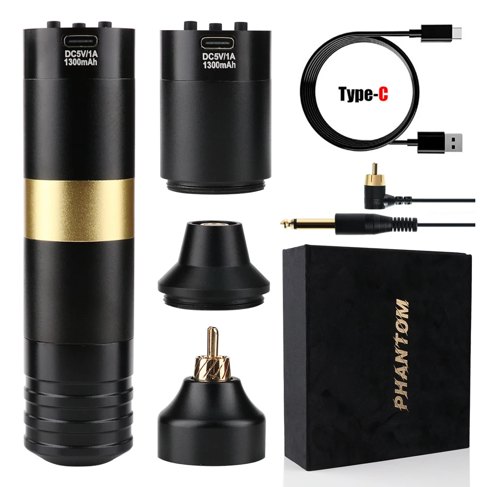 

Professional Tattoo Pen Wireless Tattoo Machine with 1PC Extra batteries Permanent Makeup Rotary Tattoo Pen for Lining & Shading