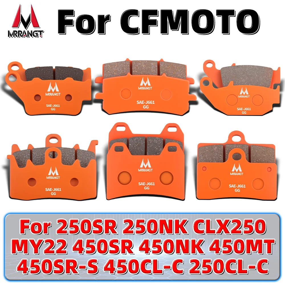 Motorcycle Ceramic Brake Pads fit for CFMOTO 450SR 450NK 450MT 450SR-S 450CL-C 250SR 250NK CLX250 250CL-C