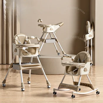 Chaise de salle à manger pour bébé, hauteur réglable, dossier réglable, chaise de salle à manger multifonctionnelle pour bébé, chaise à bascule pliable