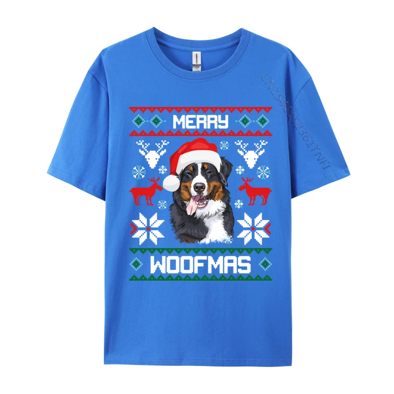 T-shirt unisexe en coton de qualité supérieure pour adultes, chien de montagne bernois pour joyeux Noël, cadeau de Noël