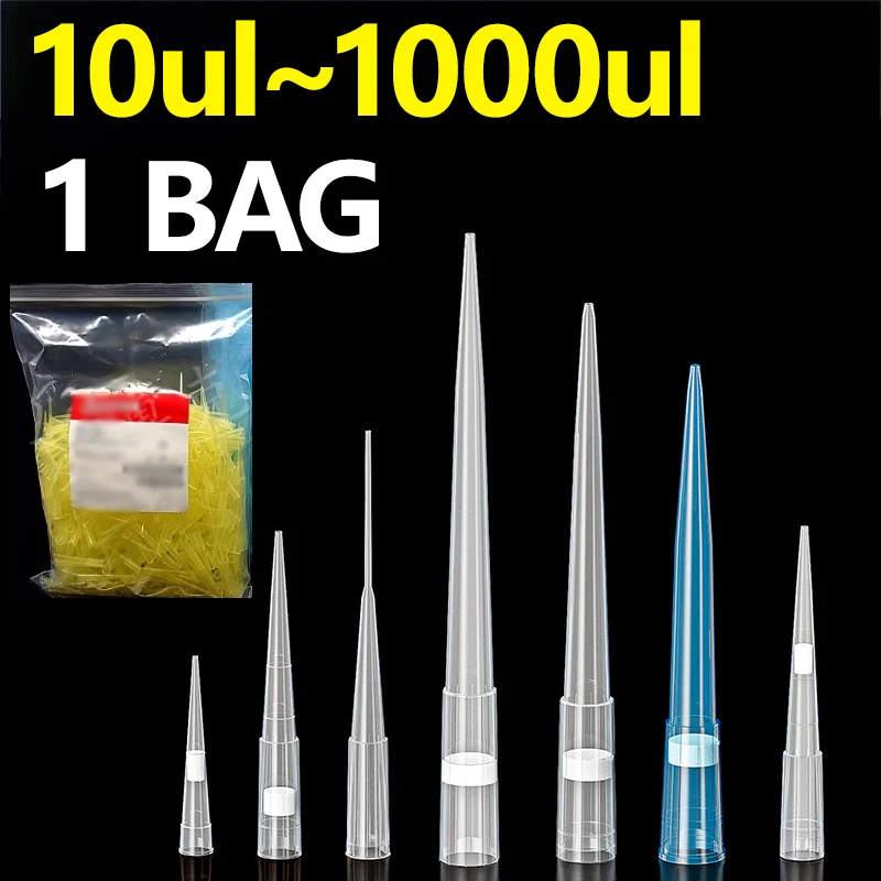 

1 bag of pipette tip with filter 10ul 20ul 50ul 100ul 200ul 300ul 1000ul plastic disposable extended nozzle