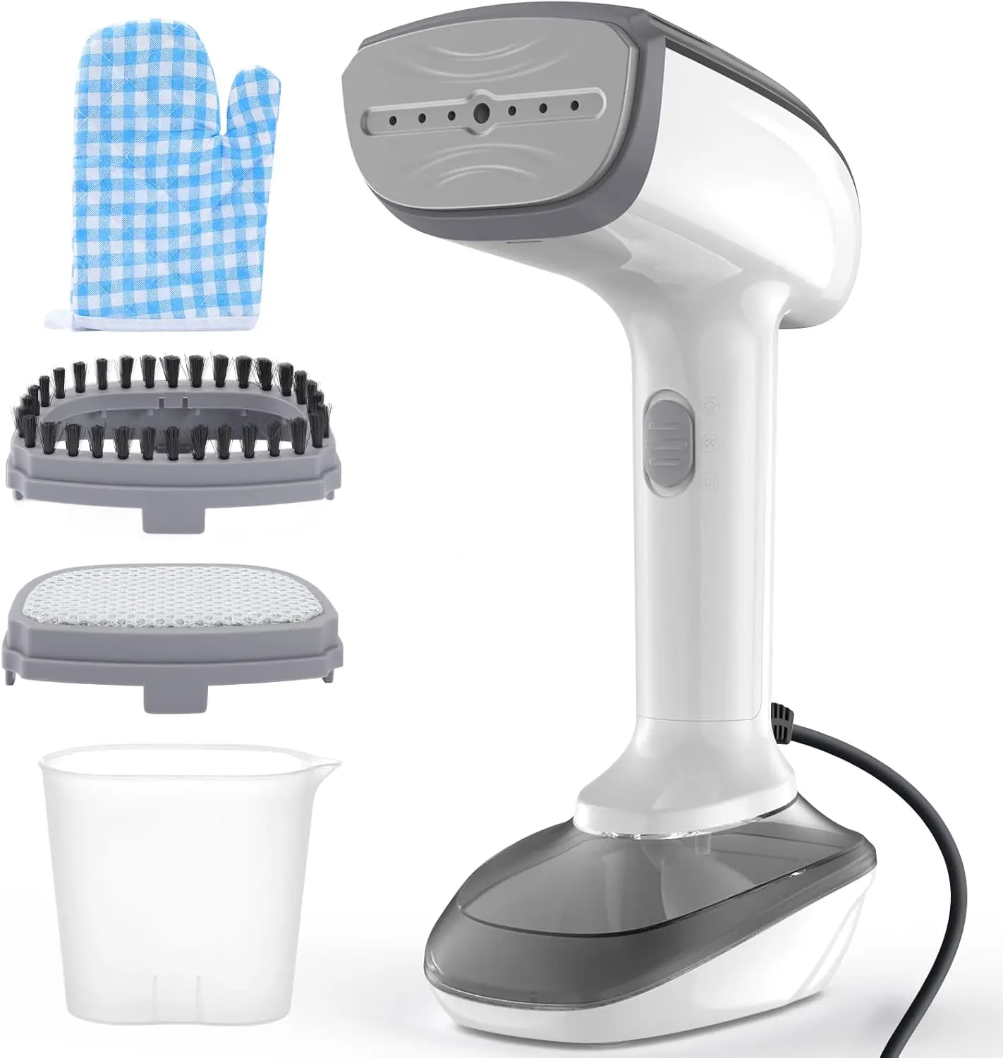 

Powerful Handheld Fabric Steamer - 1800W with Fast Ceramic Heat-Up Plate, 2-in-1 Ironing & Wrinkle Remover, Steam Nozzle