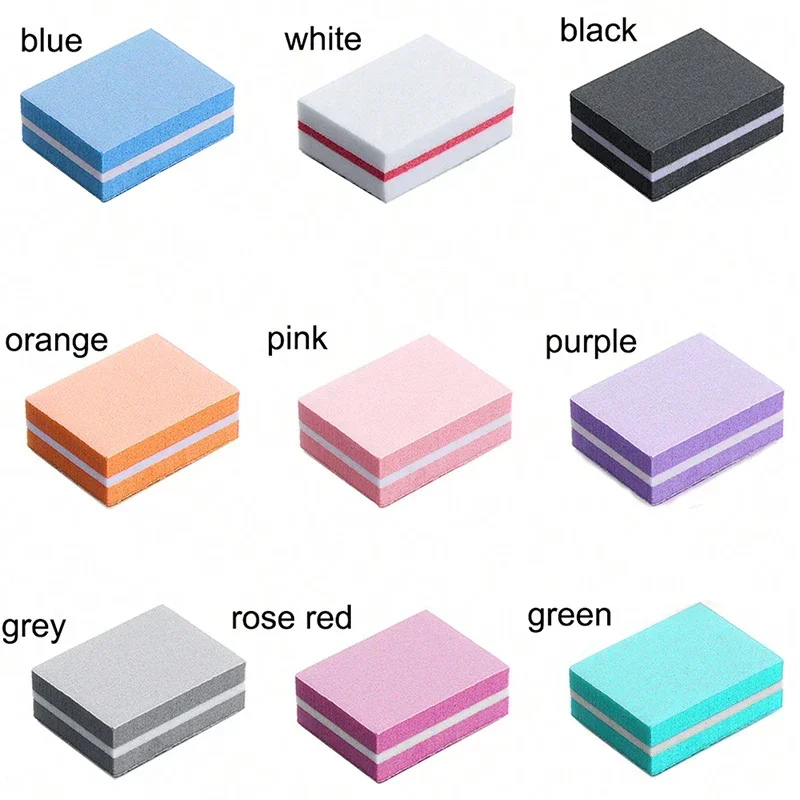 Sandpaper Manicure Professional Mini Nails Art 50Pcsbuffer File 100/180 Tips Care File Sanding Polishing Accessories Tools