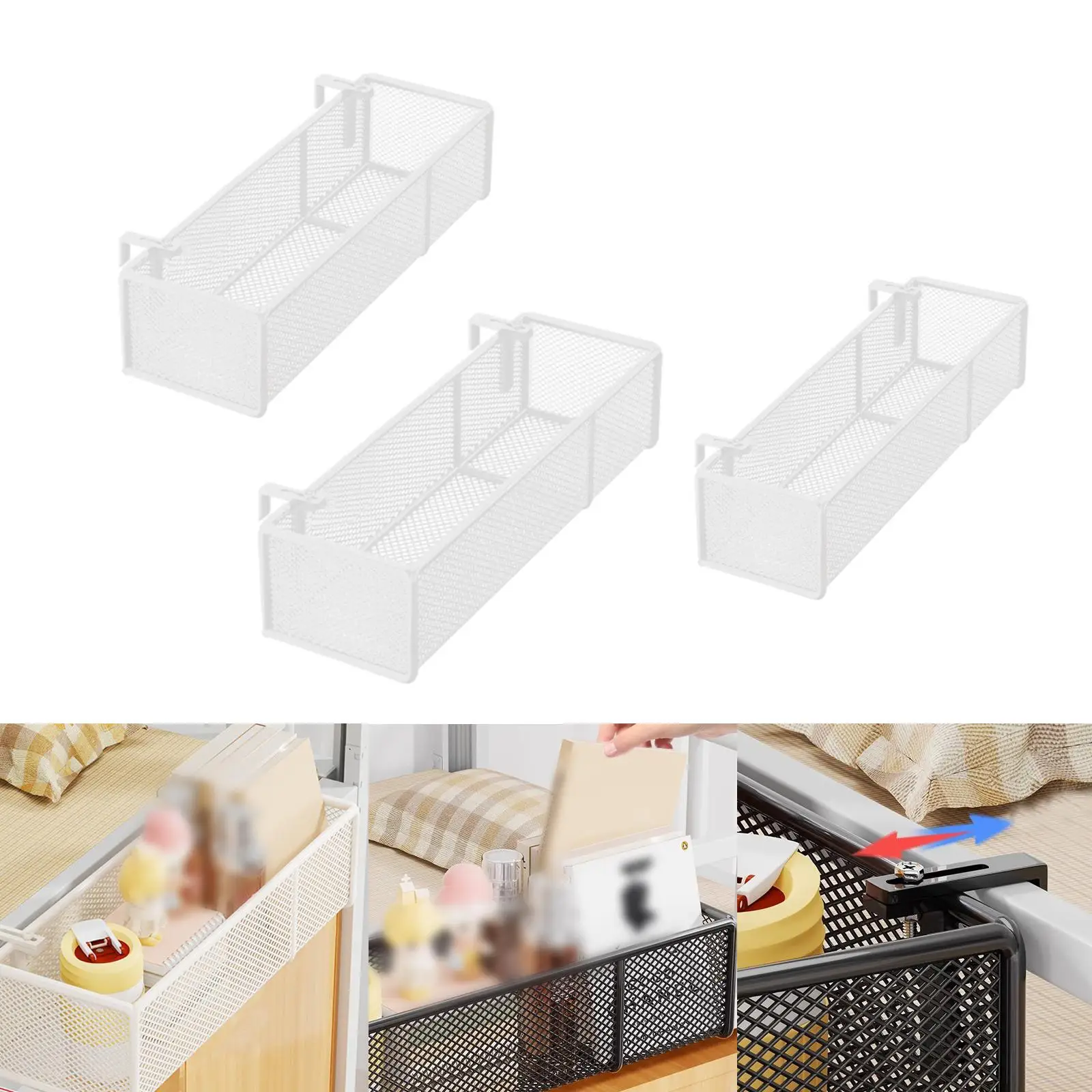 

Beside Shelf Hang on Metal Storage Organizer Dormitory Bed Organiser for Home Office Drinks Dorm Bed Rails Collage Dorm Bunk Bed