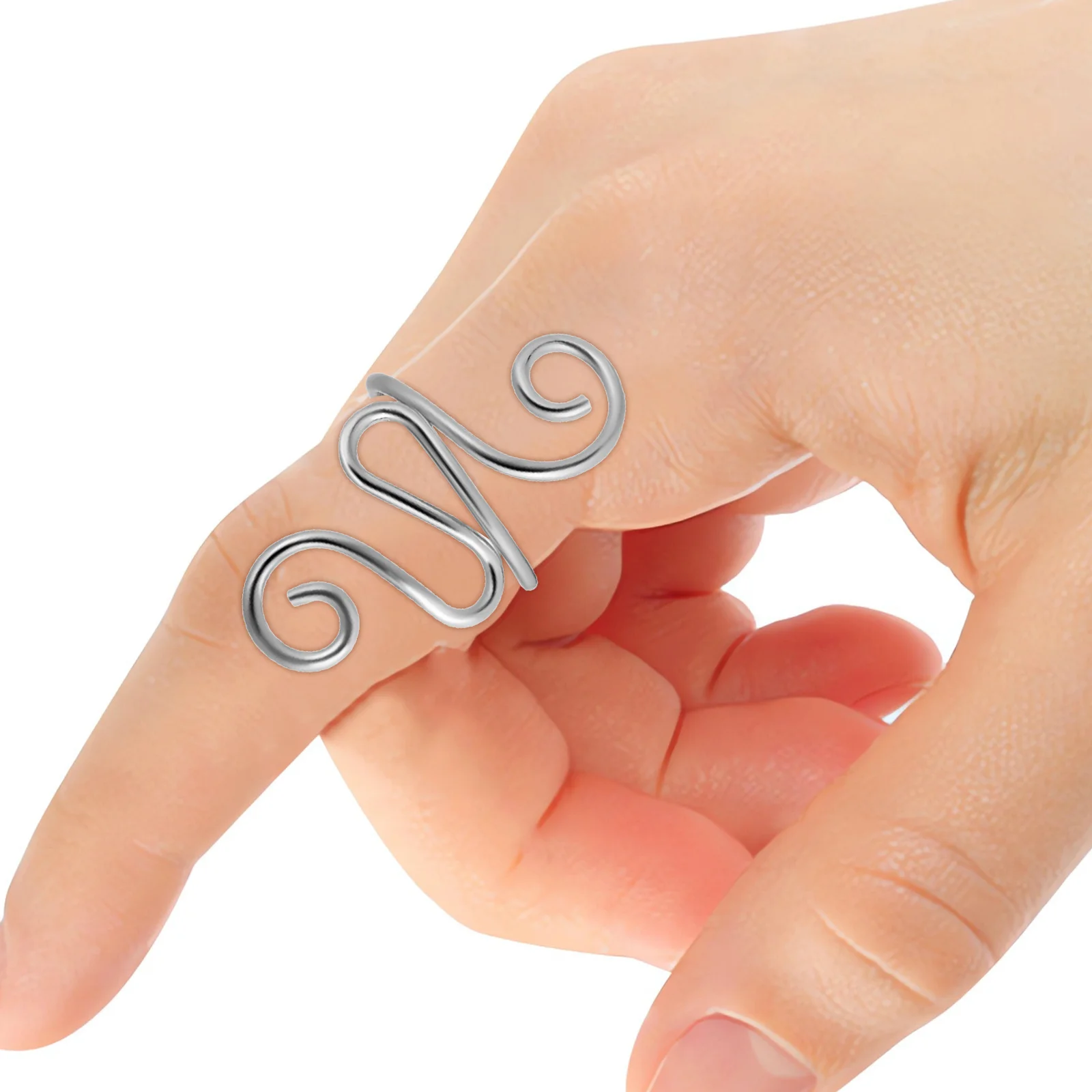 

10Pcs Minimalist Crochet Tension Ring Anti-Slip Metal Yarn Guide for Smooth Knitting Comfortable Finger Protection Modern Craft