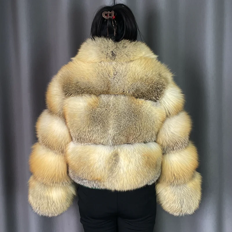 本物のジンダオ産フォックスファーコート レディース ファーコート スタイル サイズ カスタム対応 ファッション婦人服