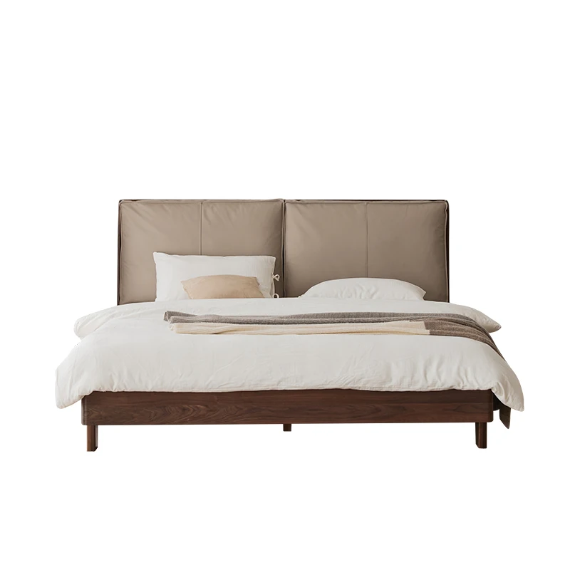 

-yy N9011 Simple Modern Nordic Style Solid OAK Wood Bed Frame Bedroom Furniture Set King&Queen Size Bed