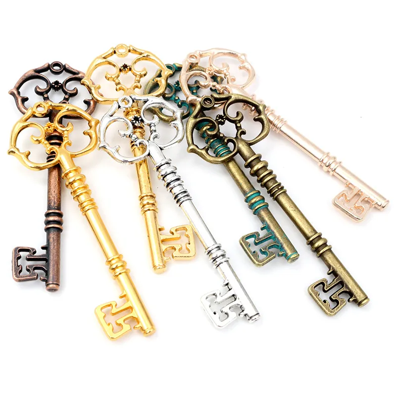 2pcs 83x31mm Metal Key Charms Pendant DIY Jewelry Making Accessories for Keychain Necklace Findings Decoration Supplies