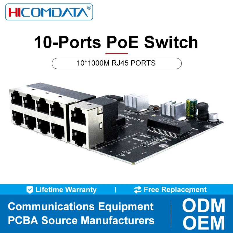 PoE tidak dikelola beralih dengan 2*10/100/1000M RJ45 port dan 8*100/1000M PoE port