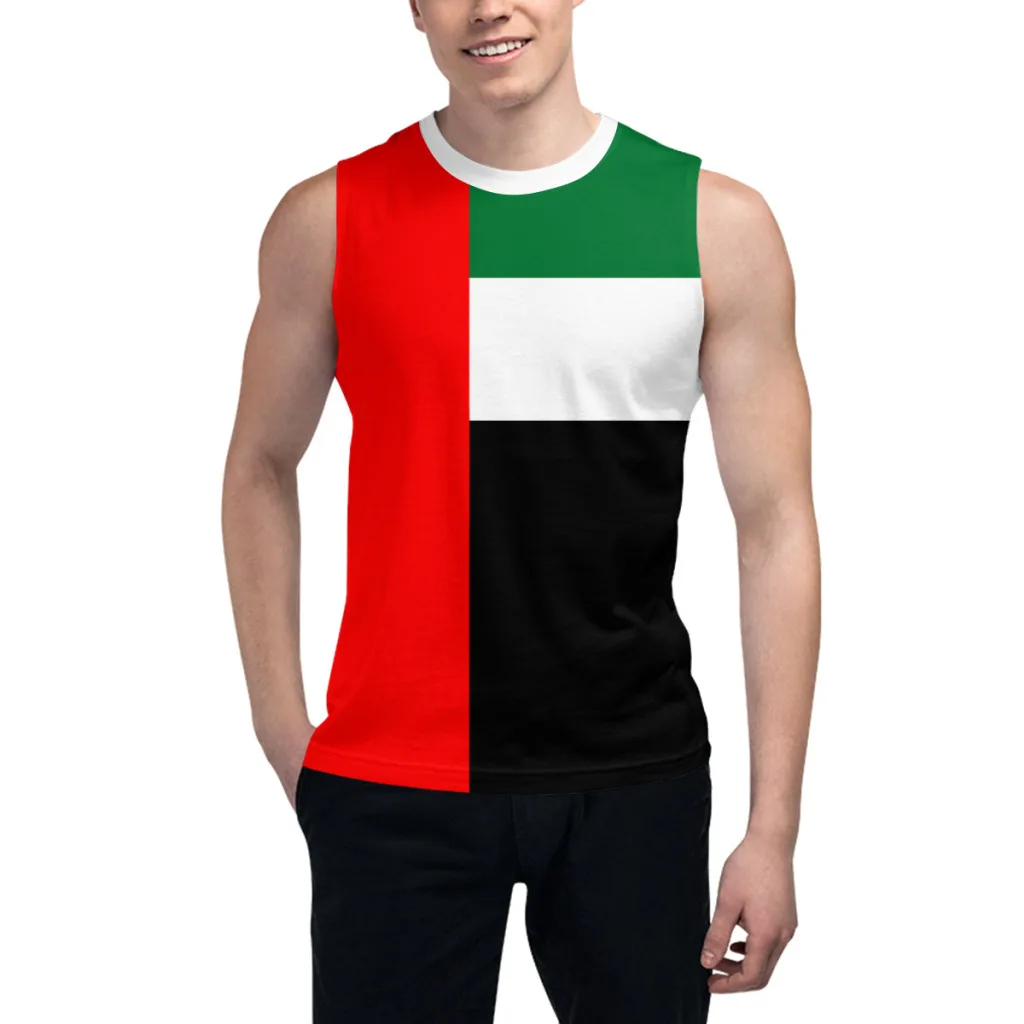 Sleeveless T-shirt United Arab Emirates Flag 3D Men's Boys Tshirt Gyms Tank Tops Fitness Joggers Basketball Training Vest