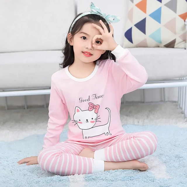 Children Pajamas Cats Sleepwear Cats Children Cotton Cat Pajamas Children Boys Aliexpress