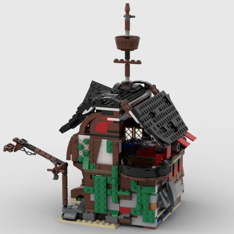 1036pcs MOC Pirate tavern black balcony Pirates Building Blocks Creative Assemble creative idea Education Christmas toy Gift
