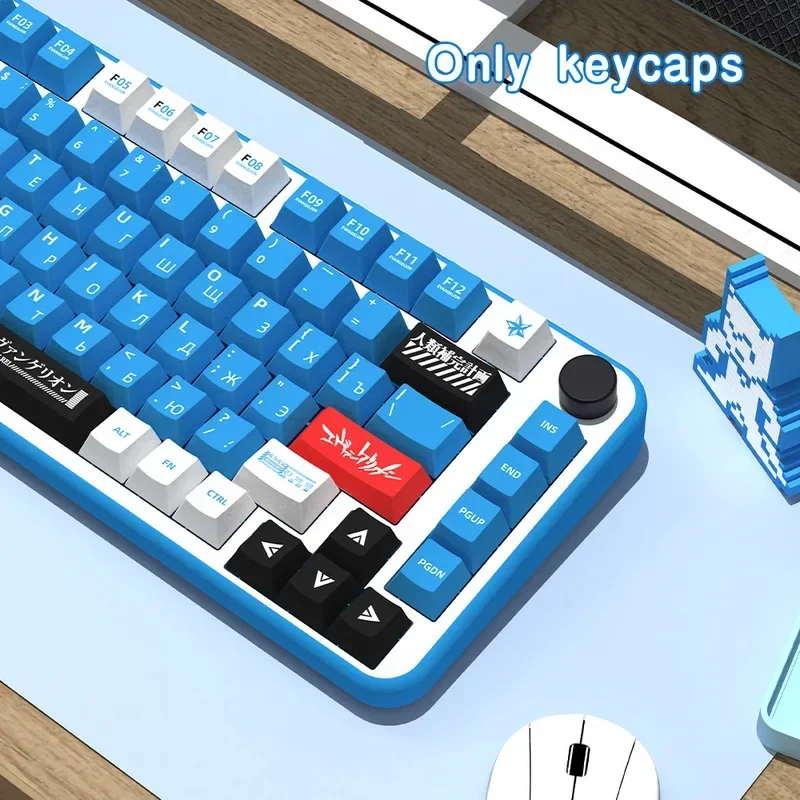 Imagem -04 - Teclado Anime Keycaps Perfil Cereja Teclado Mecânico Espanhol Francês Alemão Japonês Coreano Russo Acessórios