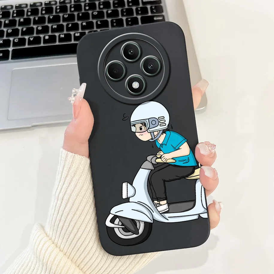 For OPPO Reno 12F 5G Case 2024 Fashion Pretty Girls Soft Liquid Silicone Shockproof Cover For OPPO Reno12 F 4G Reno 12 FS Bumper