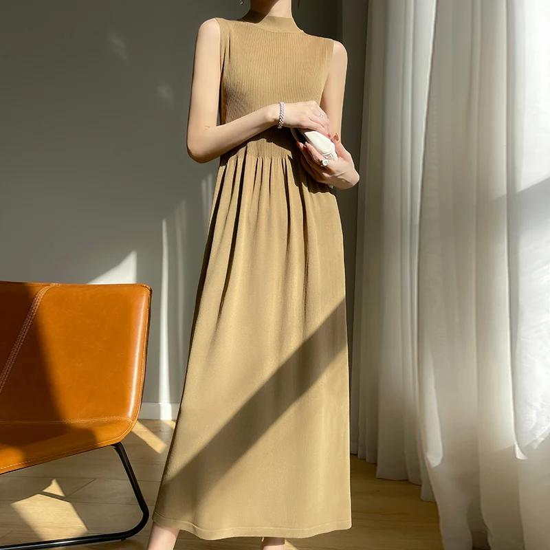 2023 Summer New Fashion Women\'s Unique And Elegant Formal Occasion Dress Sleeveless Tank Top Dress Long Dress Ice Silk Robe