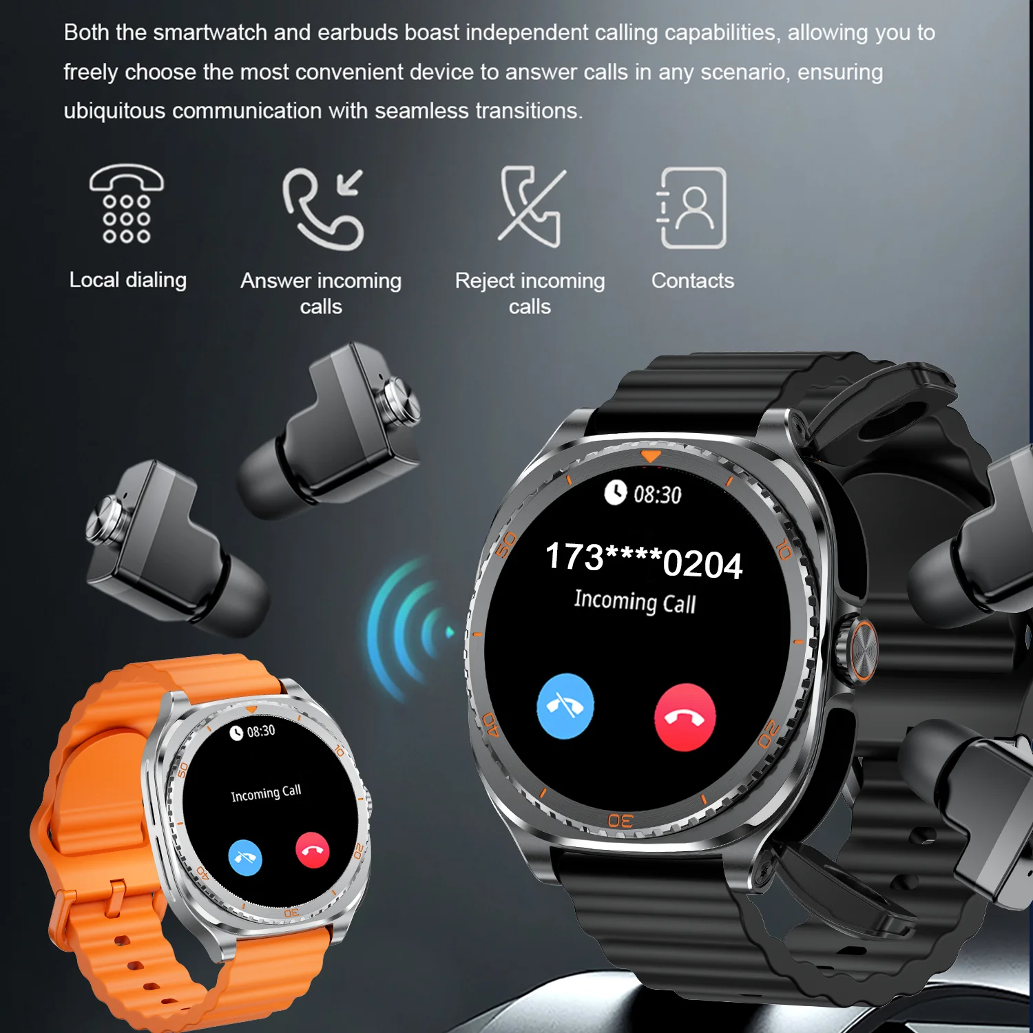TWS 2in 1 Smart Watch with Headphones Sports Watch Bluetooth Headset Call Watch Men Health Monitor NFC Women Smartwatch Earbuds view 5