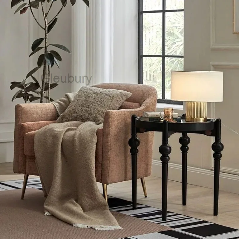 Luxury French Country Round Accent Side Table, Vintage End Table,Elegant Small Coffee Table for Living Room & Modern House Decor
