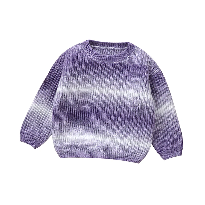 

Bright Patchwork Basic Daily Formal Wear Long Sleeve Baby Girls Sweaters Soft Knitwear Polyester Newborn Infant Sweatshirt