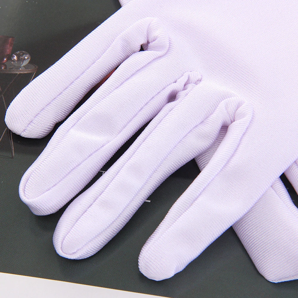 Fashion Women Summer Spandex Pure Color Elastic Anti-UV Driving Gloves Sun Protection Etiquette Gloves