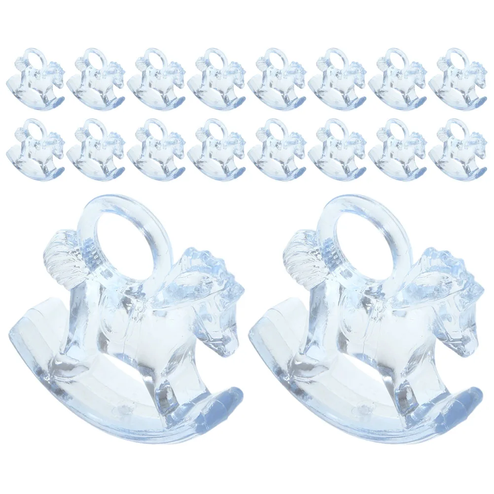 

24 Pcs Rocking Horse Decorations Baby Shower Pink DIY Party Supplies Table Scatter Charm Centerpieces