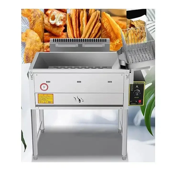 Automatic Fryer Machine Commercial Large Capacity Single Cylinder Fryer, French Fries Chicken Leg Fryer