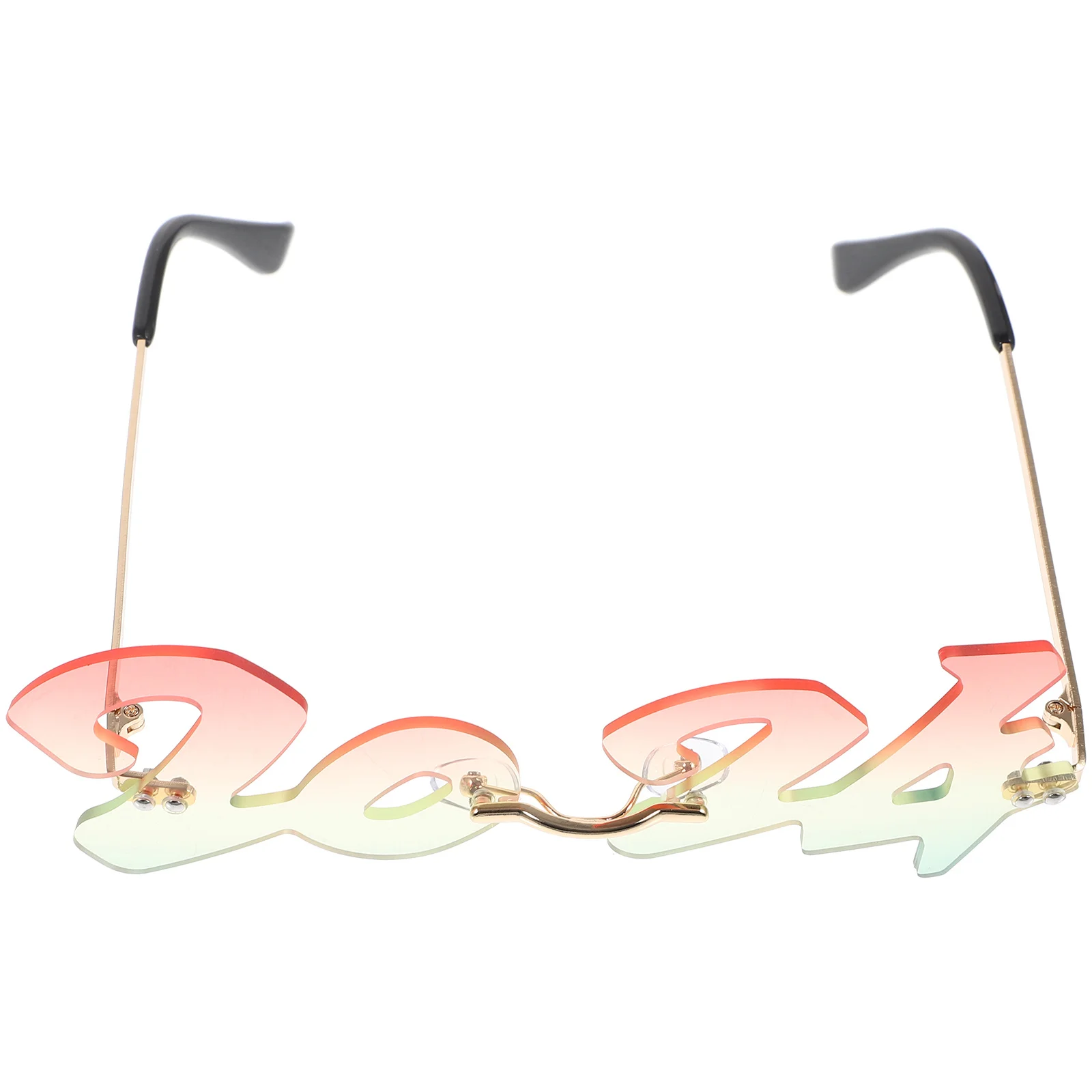 

2024 Number Sunglasses New Years Eyewear Party Rimless Fun Sunglasses Props for New Years Eve Funny Glasses Novelty Glasses