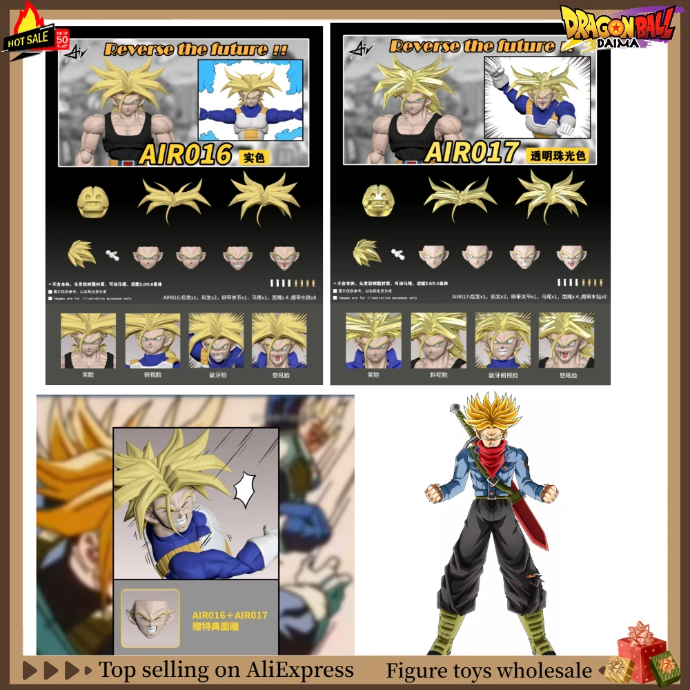 

【В наличии и готовы к отправке】Набор аксессуаров для лица и волос Air Dragon Ball SHF Trunks Face & Hair Accessory Kit AIR016 AIR017, совместим с игрушками SHF Anime.