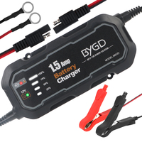 Automatic Battery Trickle Charger 12V 1500mA Automatic Smart Motorcycle Battery Charger Maintainer for Car/RV/ATV/Boat with LED