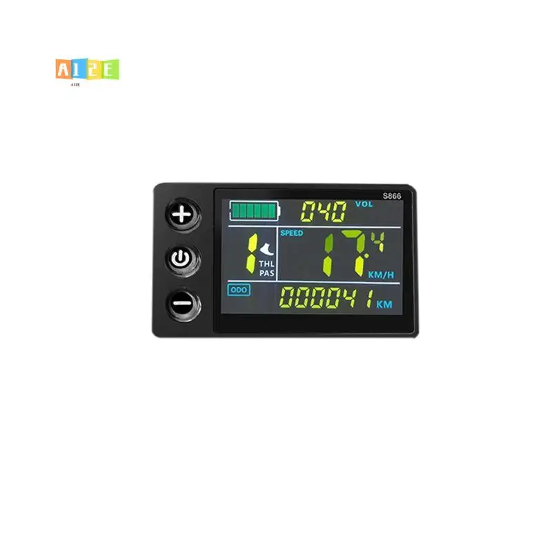 

Цветной ЖК-дисплей A12E-1 PCS LCD-S866 для электровелосипеда, 24В 36В 48В, для модификации электровелосипедов, черный