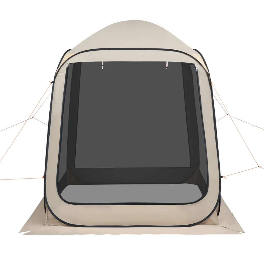 

6×6 ft Pop Up Screen House Tent, 4-6 Person, Portable Mesh Canopy with Carry Bag & Stakes, Beige