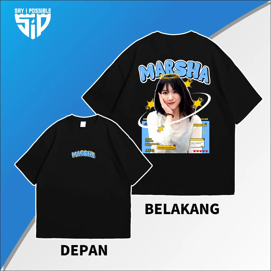 KAOS JKT48 MY OSHI MARSHA STARS EDITION - kaos streetwear - Baju T-Shirt Viral JKT 48 Combed  Pria Unisex