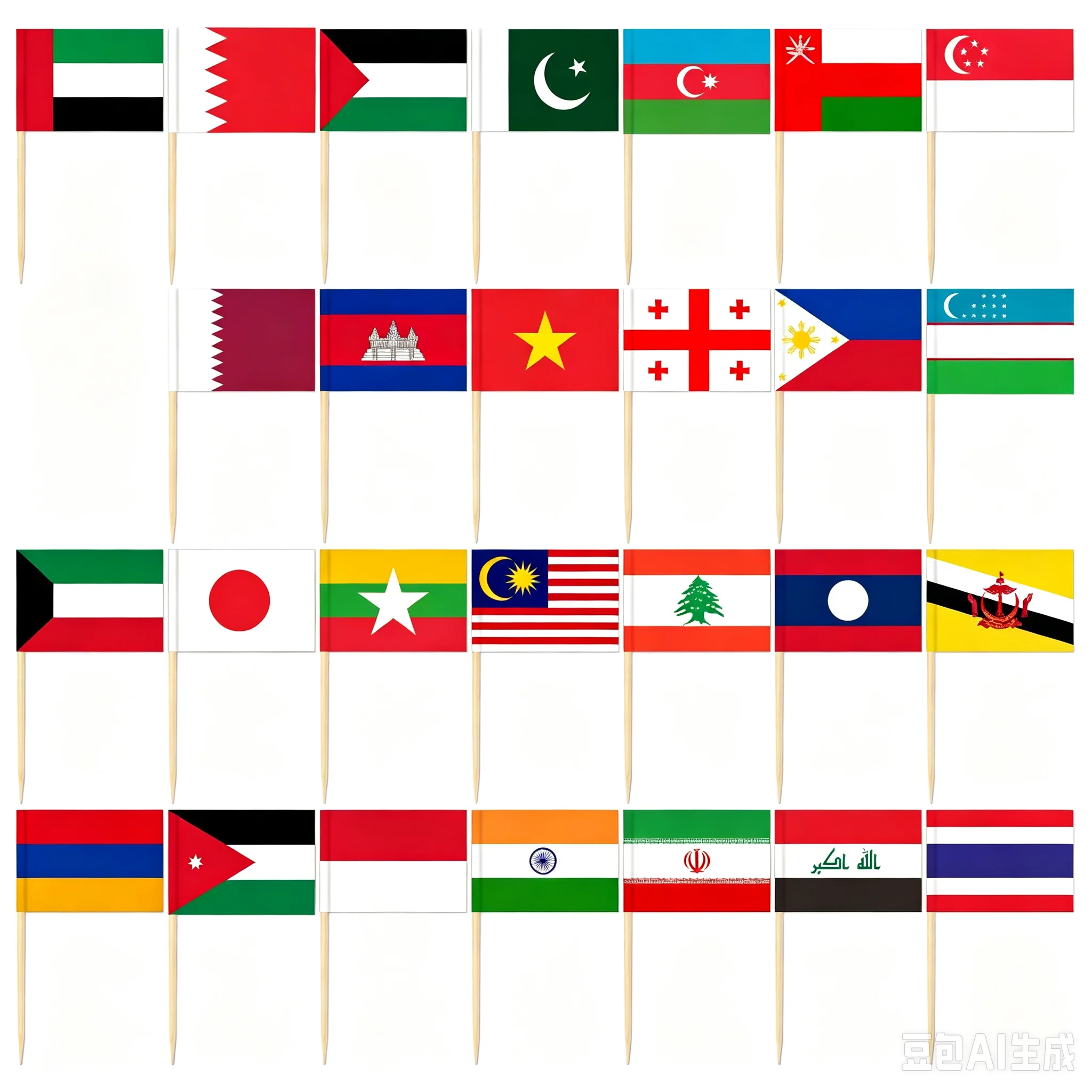 100pcs Disposable Multi National Flag Stick Cake Toper Flag Fruit Stick Cocktail Cake Steak Toothpick Food Decoration Bar Pick