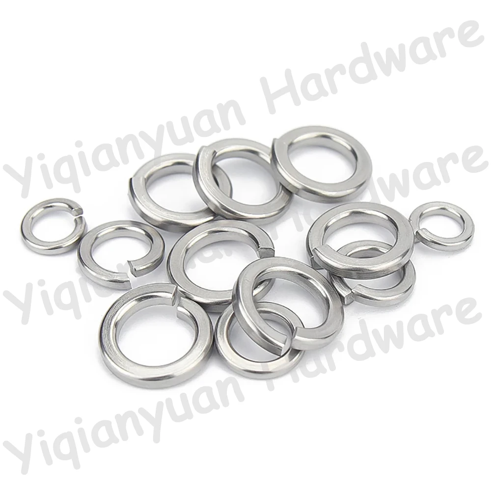 Yiqianyuan SUS316 스테인레스 스틸 스프링 잠금 와셔 UNC UNF BSW 볼트 및 나사용 SAE 표준 탄성 가스켓 링