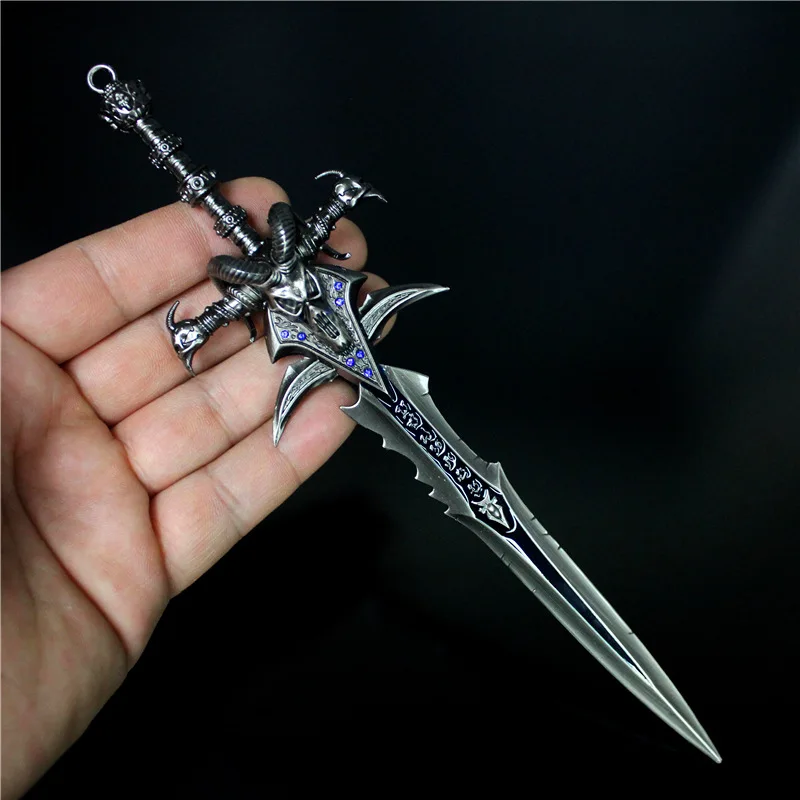 22cm World of Warcraft Lich King Frostmourne Alloy Sword Karambit Model Keychain Metal Model Peripheral Butterfly Knife Gift Toy