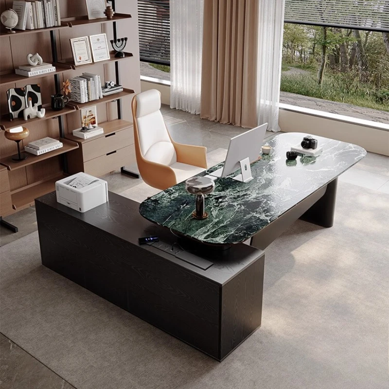 elegant solid wood office desk Boss table Modern luxury design executive desk Mid Century Minimalism mesa ordenador furniture