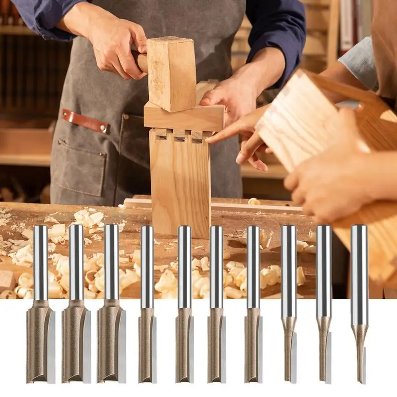 Trimming Router Bits Flush Trim Straight Cut Router Bits Hard Alloy Precision Milling Cutter 10pcs Fits Most Milling Machines