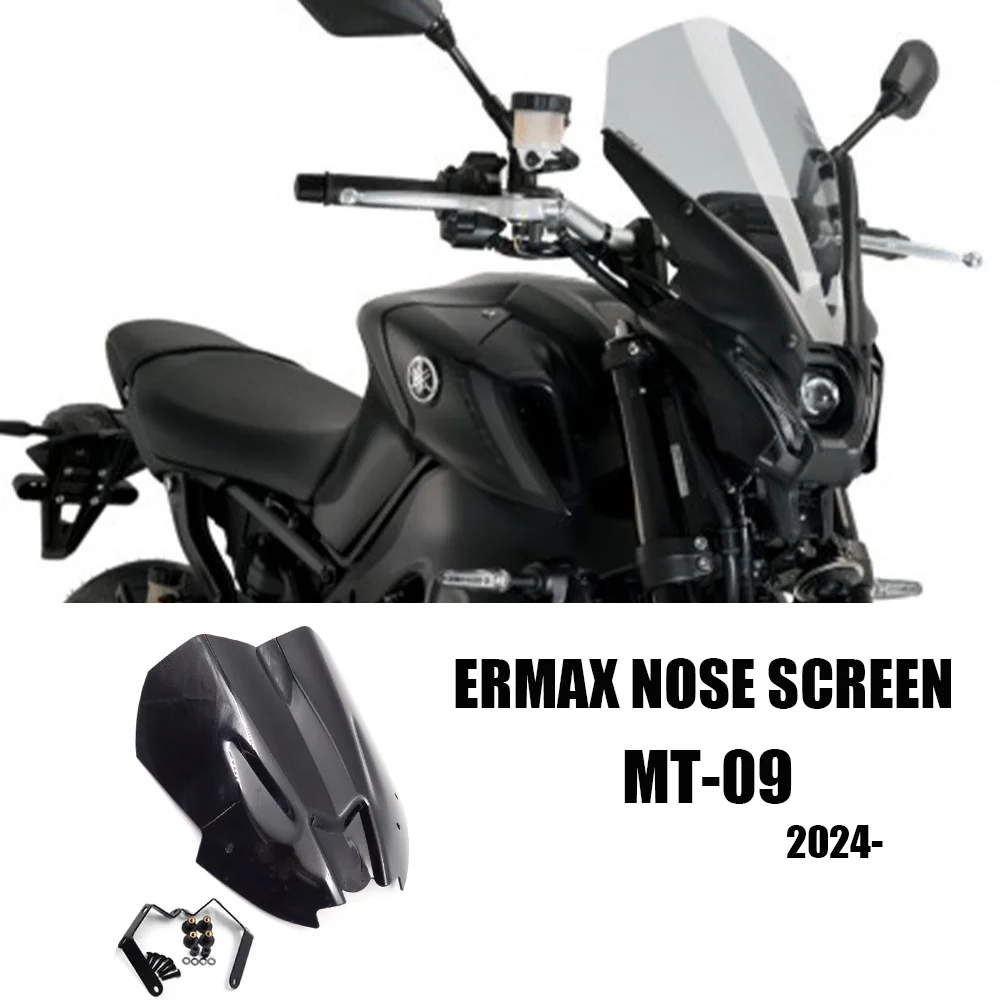 

for YAMAHA MT09 GEN4 MT 09 Front Windshield MT-09 2024 2025 MT09 GEN 4 Accessories Extended Windscreen Ermax Nose Screen 30cm